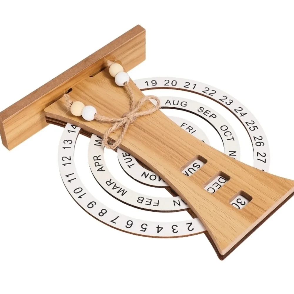 Wooden Perpetual Calendar with Beads